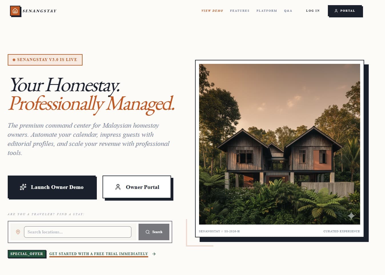 SenangStay — Homestay Management Platform